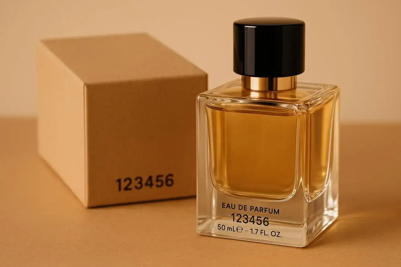 Szukasz sposobu, jak sprawdzić czy perfumy są oryginalne? Zwróć uwagę na detale flakonu i pudełka, numer seryjny 123456.